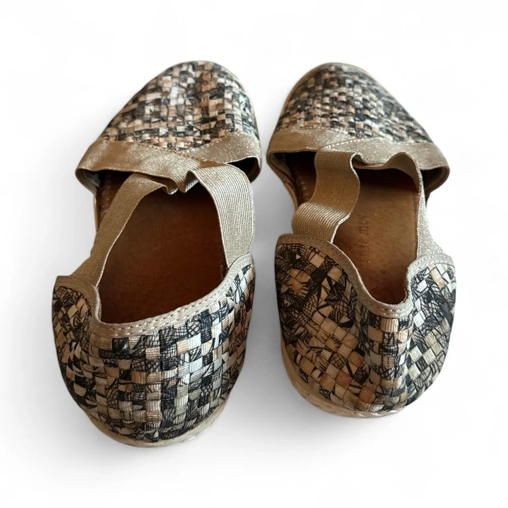 Bernie Mev Layla Straw Stylish Woven Women's comfort flat ‎ Shoes Sz 40 9-9 1/2